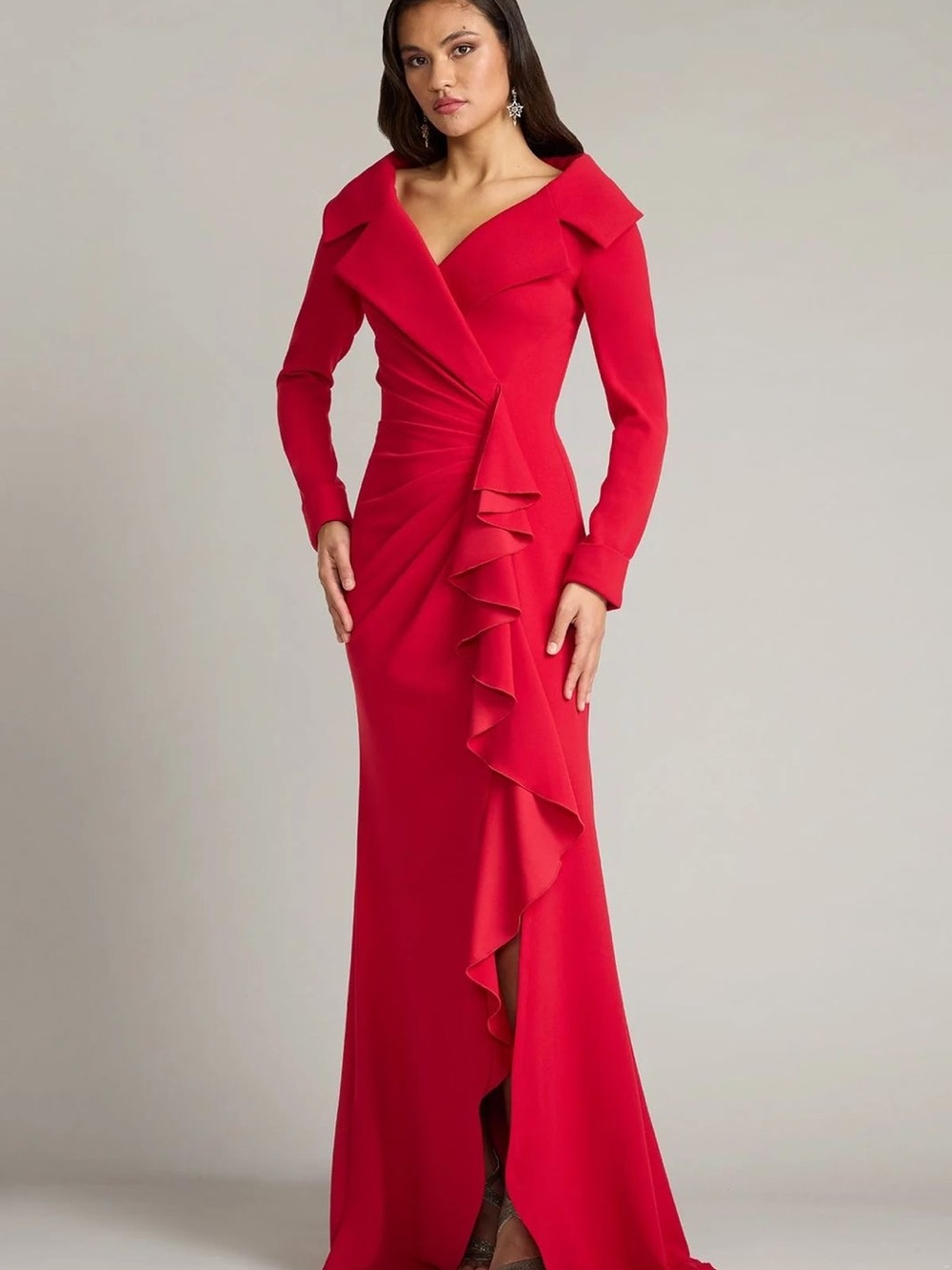 Tadashi Shoji Noma Portrait Collar Gown
